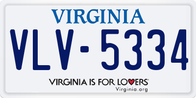 VA license plate VLV5334