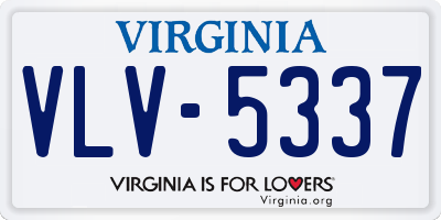 VA license plate VLV5337