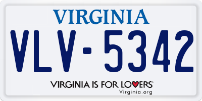 VA license plate VLV5342