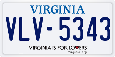 VA license plate VLV5343