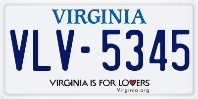 VA license plate VLV5345