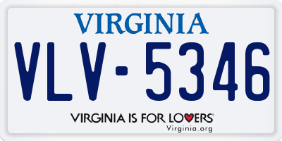 VA license plate VLV5346