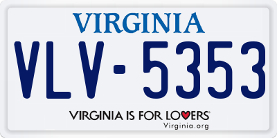 VA license plate VLV5353