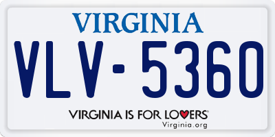 VA license plate VLV5360