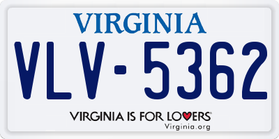 VA license plate VLV5362