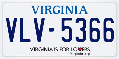 VA license plate VLV5366