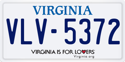 VA license plate VLV5372