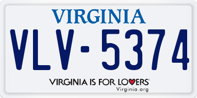 VA license plate VLV5374