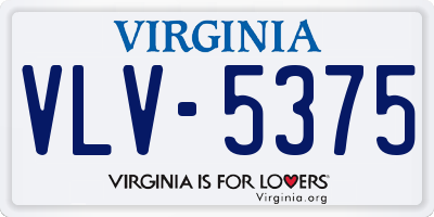 VA license plate VLV5375