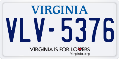 VA license plate VLV5376