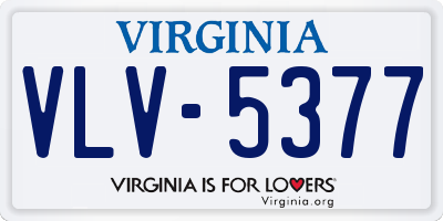 VA license plate VLV5377