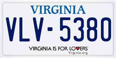 VA license plate VLV5380