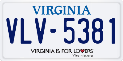 VA license plate VLV5381