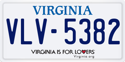 VA license plate VLV5382