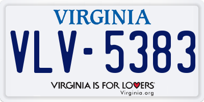 VA license plate VLV5383