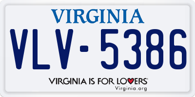 VA license plate VLV5386