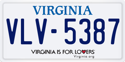 VA license plate VLV5387