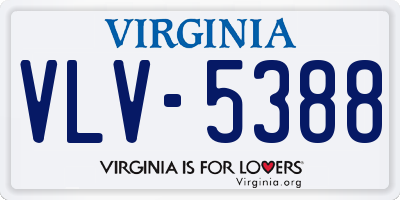 VA license plate VLV5388