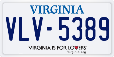 VA license plate VLV5389