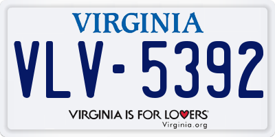 VA license plate VLV5392