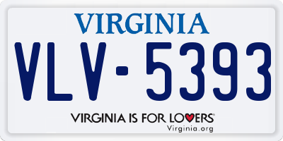 VA license plate VLV5393