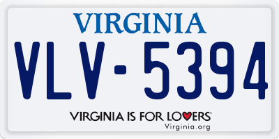 VA license plate VLV5394