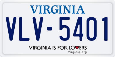 VA license plate VLV5401