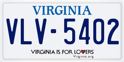 VA license plate VLV5402