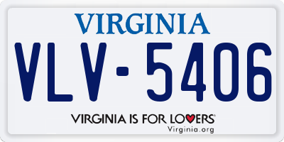 VA license plate VLV5406