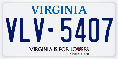 VA license plate VLV5407