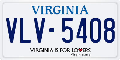 VA license plate VLV5408