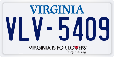 VA license plate VLV5409