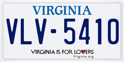 VA license plate VLV5410