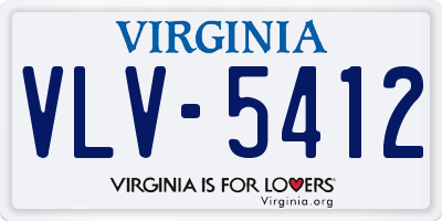 VA license plate VLV5412