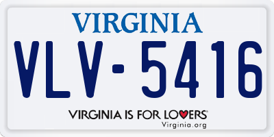 VA license plate VLV5416