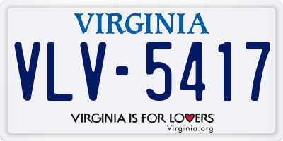 VA license plate VLV5417