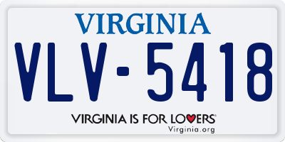 VA license plate VLV5418