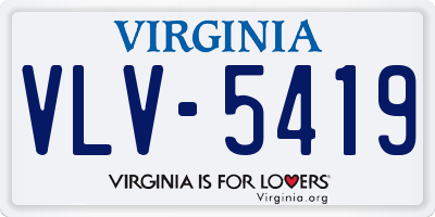 VA license plate VLV5419