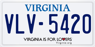 VA license plate VLV5420