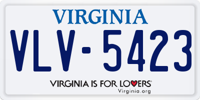 VA license plate VLV5423