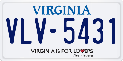 VA license plate VLV5431