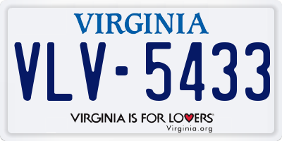 VA license plate VLV5433