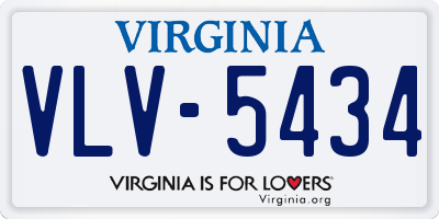 VA license plate VLV5434