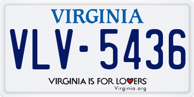 VA license plate VLV5436