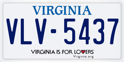 VA license plate VLV5437