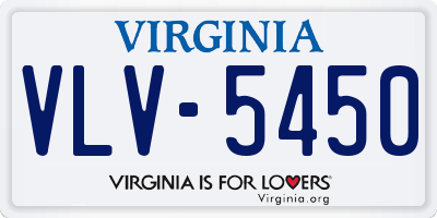 VA license plate VLV5450