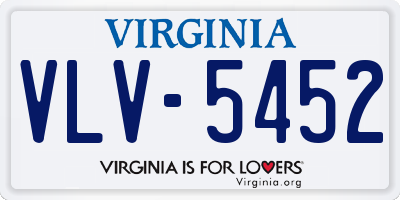 VA license plate VLV5452