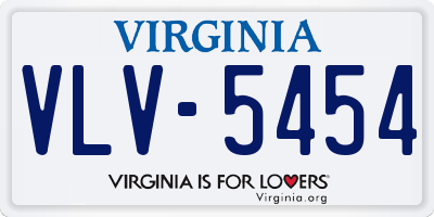 VA license plate VLV5454