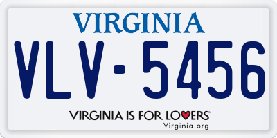 VA license plate VLV5456