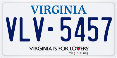 VA license plate VLV5457